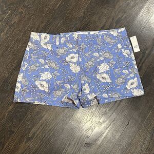Gap Shorts Women’s 12 Blue White Floral Mid Rise City Short 3” Inseam Preppy